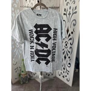 ACDC High Voltage Band Tee NWT Medium Rock N Roll Graphic Mineral Wash